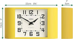 NEWGATE® Mini Metro Desk Clock | Retro Mantel Clock | Citrus Yellow | Mid Century Style for Desk, Table top, Shelf or Bedside