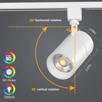 VANoopee 3-Color in 1 20W H Track Lighting Heads Dimmable No Flicker Bright LED Track Lighting Fixtures for Accent Retail Kitchen Artwork, Linear Track Light H Type - CRI90+ 36° 20W White