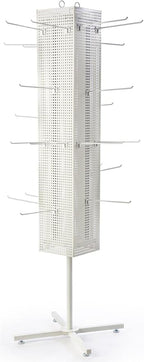 Floor Pegboard Spinner Rack, Magnetic, 68"H (White Steel)