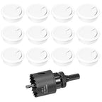 2" Spring Desk Grommet, JTemgle Plastic Cable Hole Cover with Hole Saw Computer Table Cord Wire Organizer Caps Desktop Cord Management for Home Office TV Stands Tabletops - White, 13 Pcs