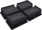 Bed Risers 3 Inch Heavy Duty,Oversized Couch Risers, Extra Wide Furniture Risers for Sofa Table Desk Headboard Chair Lifting,Rectangle Risering Blocks Support 6000 lbs(4 Pack Black)