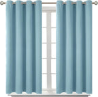 BGment Room Darkening Curtains 45 Inches Long - Grommet Thermal Insulated Drapes Window Treatment Curtains for Bedroom, 2 Panels, 52 x 45 Inch, Greyish Blue