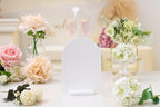 UNIQOOO 3" White Acrylic Stand | 20 Pack 3mm Slot Wedding Sign Holders, Perfect for Wedding, Table Number, Exhibition, Office, Restaurant, Business