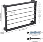SELEWARE Heavy Duty Wall-Mounted Wire Spool Rack – Cable Reel Holder and Dispenser with 4 Adjustable Stainless Steel Rods for Industrial, Electrical, and Retail Storage and Display (Black)