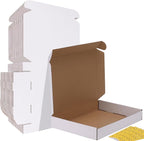 HORLIMER 13x10x2 Shipping Boxes Set of 30, White Corrugated Cardboard Mailer Box for Packing Small Business