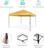 Best Choice Products 10x10ft 1-Person Setup Pop Up Canopy Tent Instant Portable Shelter w/ 1-Button Push, Case, 4 Weight Bags - Marigold