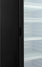 KoolMore 26 in. Commercial Glass Door Merchandiser Refrigerator with LED Lights, 15 cu. ft. in Black, ETL Listed (KM-MDR-1GD-15C)