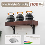 12"x10"x2.5" Heavy Duty Shelf Brackets, Max Load 1100 LBS, Premium Alloy Metal Mantel Support (Set of 2) - Countertop Support - (12 inch x 10 inch)