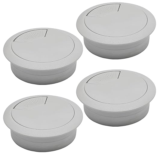 Desk Grommet 2" (50 mm), Desk Cord Hole Cover, Cable Grommet ABS Plastic, Desk Hole Grommet for Office and Home Table Cable, Detachable Adjustable Cable Cord Organizer (Light Grey 4 Pcs)