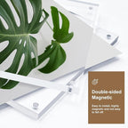 Egofine 8x10 Acrylic Frames 5 Pack, 20mm Thicker Frameless Clear Picture Frames, Double Sided Magnetic Picture Frames, Free Standing Desktop Display