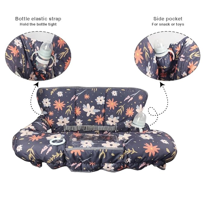 Shopping Cart Cover for Baby/Toddler, Cozy High Chair Cover, with Removable positioner, Dark Blue