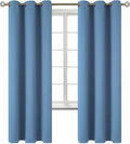 BGment Blackout Curtains for Bedroom - Grommet Thermal Insulated Room Darkening Curtains for Living Room, Set of 2 Panels (42 x 72 Inch, Faded Denim)