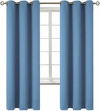 BGment Blackout Curtains for Bedroom - Grommet Thermal Insulated Room Darkening Curtains for Living Room, Set of 2 Panels (42 x 72 Inch, Faded Denim)