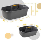 Cleaning Caddy, Cleaning Caddy Organizer with Handle, Plastic Tool Storage Cleaning Supply Caddy for College Dorm, Kitchen, Garden, Under Sink,Gray