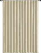 Hiasan Patio Sliding Room Divider Door Curtains - Extra Wide Privacy Room Thermal Insulated Blackout Curtain with Back Tab & Rod Pocket for Bedroom Partition(100 x 108 Inches, Light Beige)