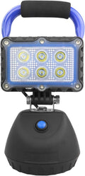 SMA LED 18W Work Light 2400LM Aluminum Alloy Strong Magnetic Waterproof Dustproof Portable Handle Floodlight Suitable for Repair Workshop Garage Construction Site (Blue)