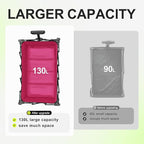 Collapsible Wagon with Wheels,Wagons Carts Foldable Wagon Cart with Flexible Handle, Lightweight Portable Folding Utility Grocery Shopping Cart for Grocery Sports Garden Camping(Pink)