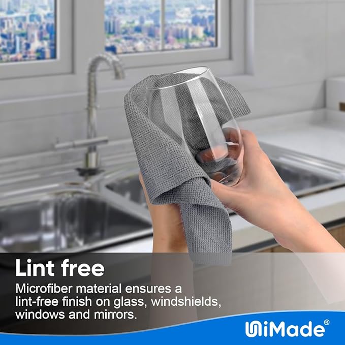 Microfiber Cleaning Cloth, 10 Pack Reusable Microfiber Towels for Cars Lint Free Cleaning Shop Towel Rags for Home Kitchen Automotive Bar Mechanic Restaurant Garage, 11.5"x 11.5", Grey