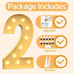 Marquee Numbers 4 Feet Tall Large Light Up Numbers 2nd 12th 21st Two Fast Birthday Decorations Big Yellow Light Outdoor Anniversary Decorations Balloon Arch Kit Party Backdrop 2