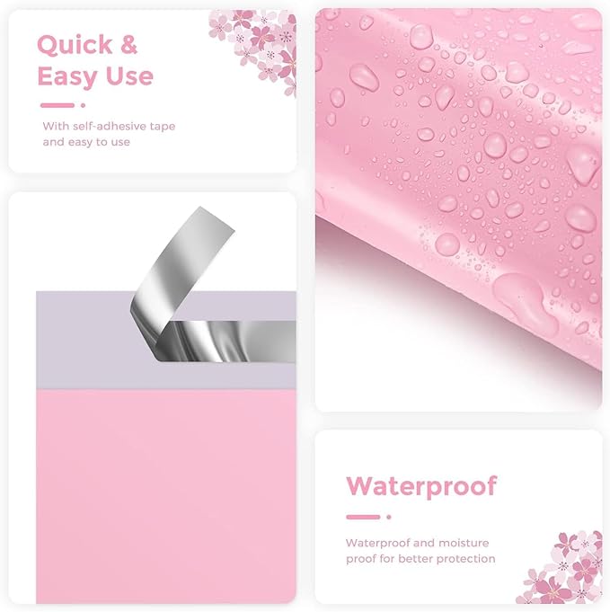 Metronic Poly Mailers 14.5x19 70000 Pack Large Shipping Bags for Clothing Mailing Bags with Strong Self-sealing Adhesive Waterproof and Tear-Proof Poly Bag Bulk in Light Pink