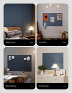 Felt Bulletin Board Tiles Large 36" x 24" Cork Board Alternative-6 Pack with 40 Adhesive Tabs, Thick Slat Wall Panels for Office Decor, Push Pin Board Wall Organizer Alternative - Navy Blue