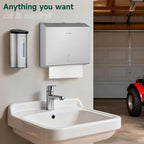 Polished Stainless Steel Automatic Soap Dispenser, Wall-Mounted 25oz Large Capacity for Bathrooms Garages and Workshops