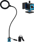 Magnetic LED Work Light with Magnifying Glass 23.5in Flexible Gooseneck for Sewing and Drill Press, 3400Lux 10.5W 110V