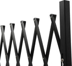 Double Folding Security Gate 5.25' H x 9.84' W Iron Accordion Security Gate Flexible Expanding Security Gate 360° Rolling Barricade Scissor Door with Padlock for Entry Security, Garage, Warehouse