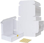 RLAVBL 9x6x2 Shipping Boxes Set of 25, White Corrugated Cardboard Box for Packing, Mailing, Business