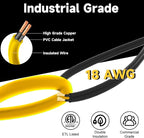 50ft LED Construction String Lights, 75W 7500LM Industrial Grade Super Bright String Work Lights for Construction Sites, Temporary Work, Renovation, Jobsite, and all outdoor lighting(50ft-5lights)