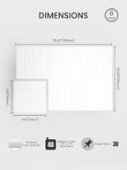 Bumusty Large Cork Board Alternative-36 x24 Felt Bulletin Board Tiles, with 30 Pushpins, 40 Adhesive Tabs, 6-Pack Slat Wall Paneling, Cork Boards for Office Push Pin Board Felt Board-Milky White