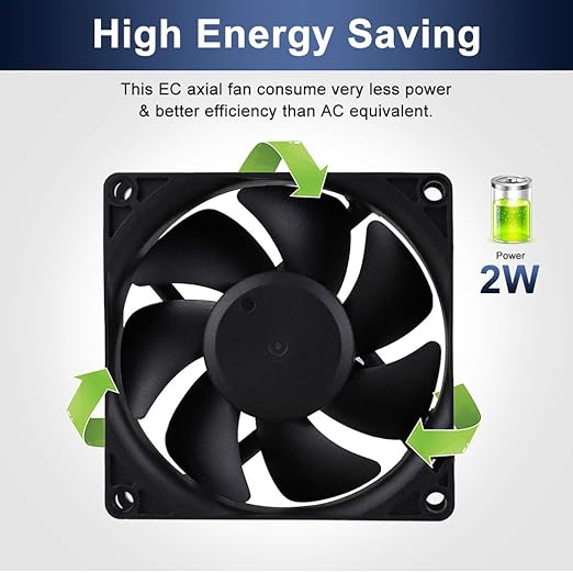 Wathai 80mm EC Axial Fan AC 110V 115V 120V 220V 240V Brushless Cooling Fan 80mm x 25mm