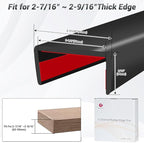 Rubber Edge Trim, 2-1/2 inch Wide U Channel Edge Trim, Big Size U Shaped Trim, Self Adhesive Edge Banding for Plywood, Woods, Doors, Shelf, Cabinet, Countertop, Length 20Ft, Black