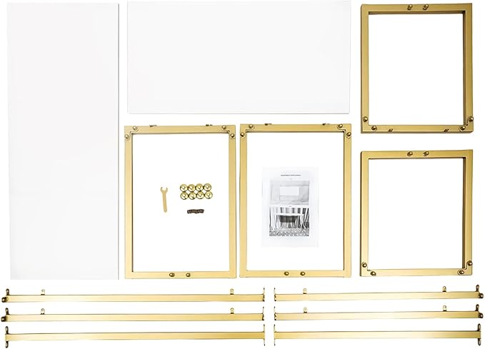 2-Piece Set Metal Shoe Handbag Display Stand, Gold and White Display Stand with 110lbs Load Capacity, Modern Board Storage Rack for Shoes, Handbags, Retail Store, Home Decor
