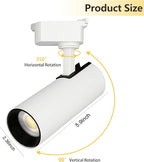 Super Brightness 4000K Natural Light Dimmable Brightness 25W 2000lm White H Type LED Track Lighting Kit System with 26 FT Track Rails, Ceiling Spotlight Fixture with Installation Package