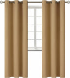 BGment Blackout Curtains for Living Room - Grommet Thermal Insulated Room Darkening Curtains for Bedroom, 2 Panels of 42 x 84 Inch, Khaki