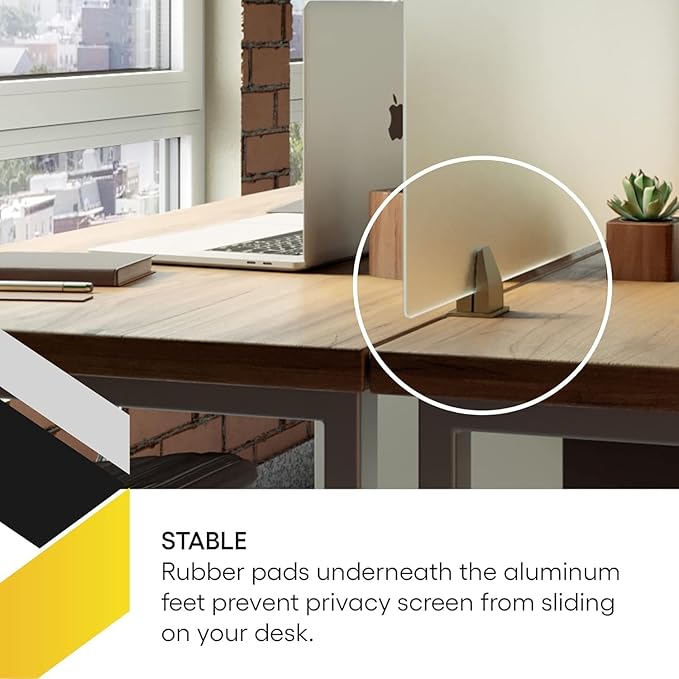 OBEX Acrylic Free Standing Screen, Divider for Desk Privacy Home & Office Partitions for Table Top Workstation, Portable Cubicle Panel for Work, 24" x 36", Frosted