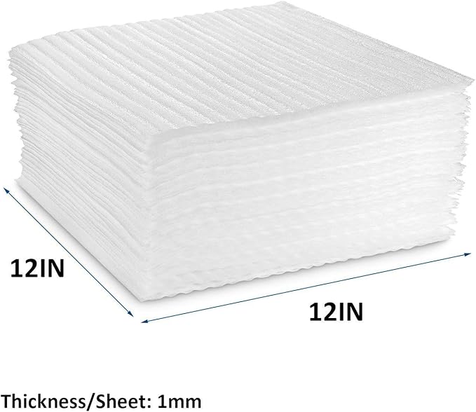 Foam Wrap Cushion Sheets,Yision 12 Inch Safely Wrap to Protect Dishes, Glasses, Plates and Fragile Items for Moving Boxes(White,50-Pack)