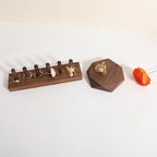 GemeShou single Walnut Jewelry display Tray for selling, Wooden hexagon display riser for jewelry, Jewelry retail shop display stand, photography props【Walnut Hexagon single Small】