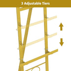 OUSHENG 2 Pack Easel Stand for Sign, Large Wedding Welcome Mirror Holder, Adjustable Free Standing Painting Rack with Chain Support for Display Poster Picture Frame Art, 17" x 17" x 58", Gold