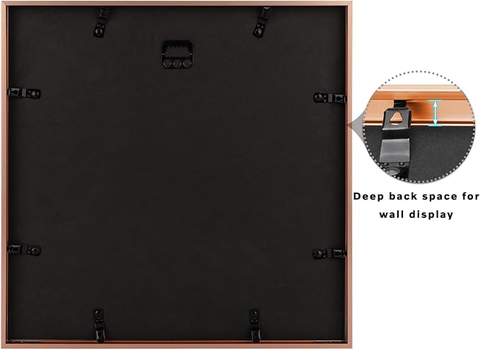 Frametory, 12x12 Metal Picture Frame with Mat for 8x8 Picture & Real Glass, Aluminum Photo Frame Collection (Rose Gold, 1 Pack)