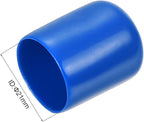 uxcell 5pcs Rubber End Caps 21mm ID Vinyl Round Tube Bolt Cap Cover Screw Thread Protectors Blue