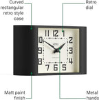 NEWGATE® Mini Metro Desk Clock | Retro Mantel Clock | Black | Mid Century Style for Desk, Table top, Shelf or Bedside