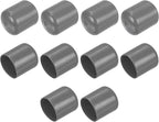 uxcell 10pcs Rubber End Caps 23mm ID Vinyl Round End Cap Cover Screw Thread Protectors Dark Grey