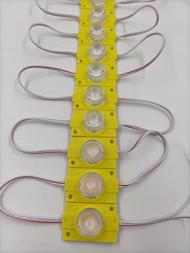 Yellow 12V LED Module with Lens 2.0W for Light Box with Tape Adhesive Back (20pcs Pack)