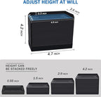 Furniture Risers 4 inch, Heavy Duty Furniture Elevator in Heights of 1.5, 3 or 4 Inch，Rectangle Raising Blocks for Bed, Couch, Desk, Sofa, Tables,Support Up to 1,300 Lbs (4 Pack-Black)