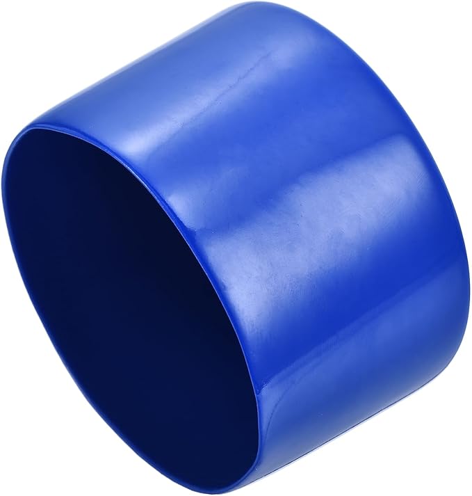 uxcell 4pcs Rubber End Caps 80mm(3 1/8") ID Vinyl Round Tube Bolt Cap Cover Screw Thread Protectors Blue, 50mm Height