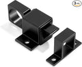 3 Packs Self-Closing Latches, Black Spring Door Lock, Aluminum Alloy Automatic Gate Latch with Spring Loaded Pin, Security Window & Cabinet Lock