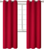 BGment Room Darkening Curtains 72 Inches Long - Grommet Thermal Insulated Drapes Window Treatment Curtains for Bedroom, 2 Panels, 42 x 72 Inch, Red