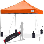 ABCCANOPY Pop Up Canopy - 8x8 Outdoor Patio Portable Canopy Tent with 4 Weight Bags (Orange)